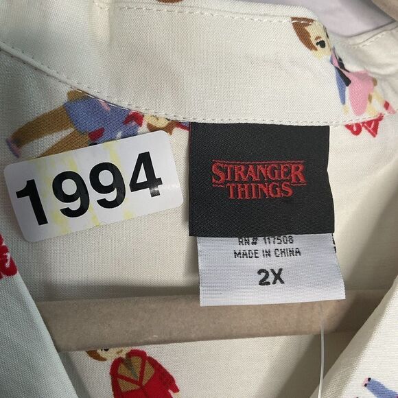 Stranger Things Mens 2X Netflix Hopper Short Sleeve‎ Shirt Button Up - Picture 5 of 9